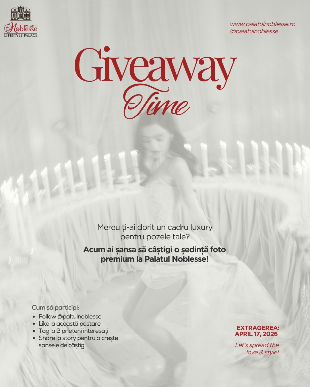 Giveaway Palatul Noblesse – câștigă o ședință foto într-un palat istoric din București