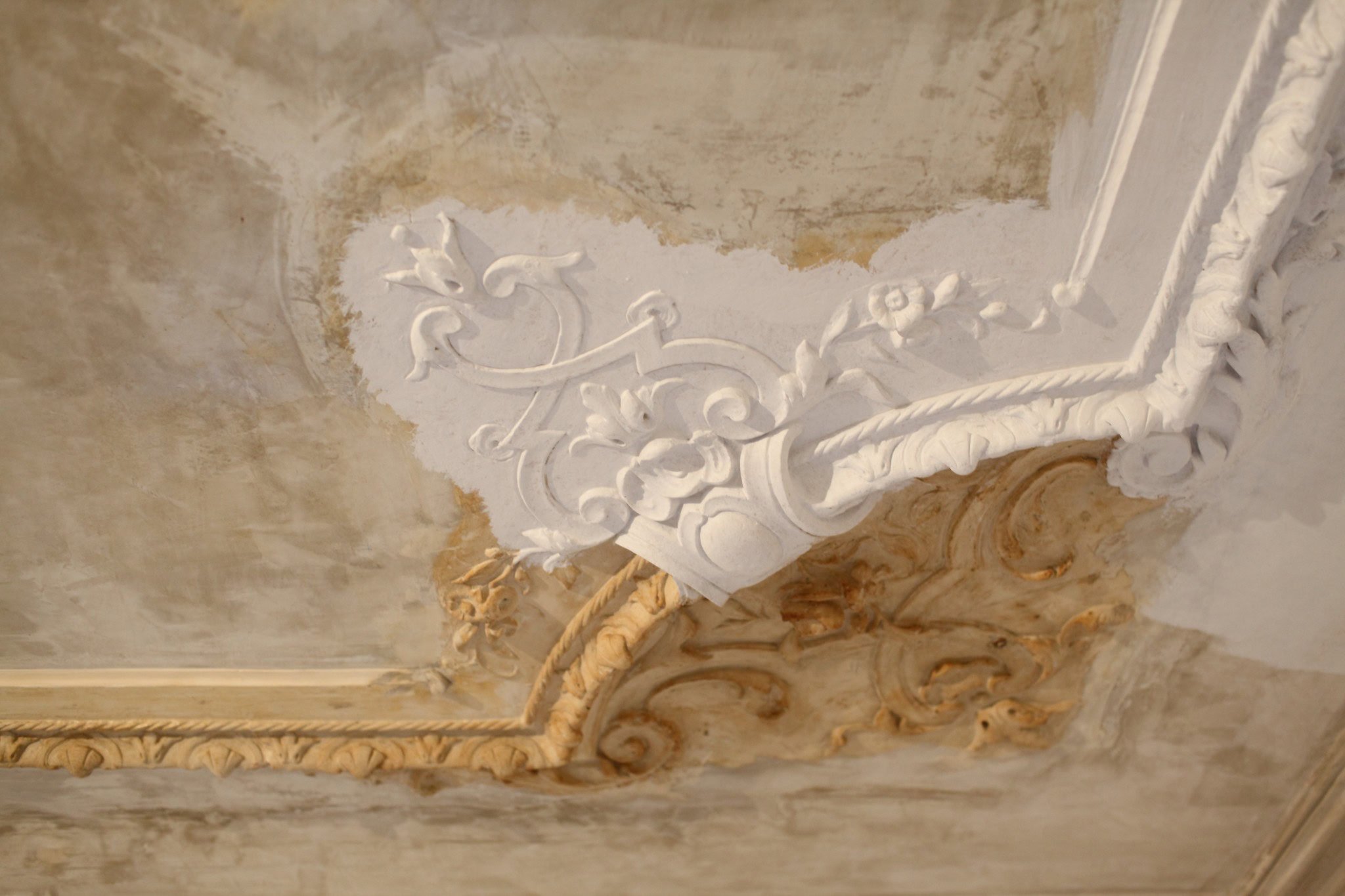 Stucaturi restaurate la Palatul Noblesse – detalii readuse la viațăStucaturi