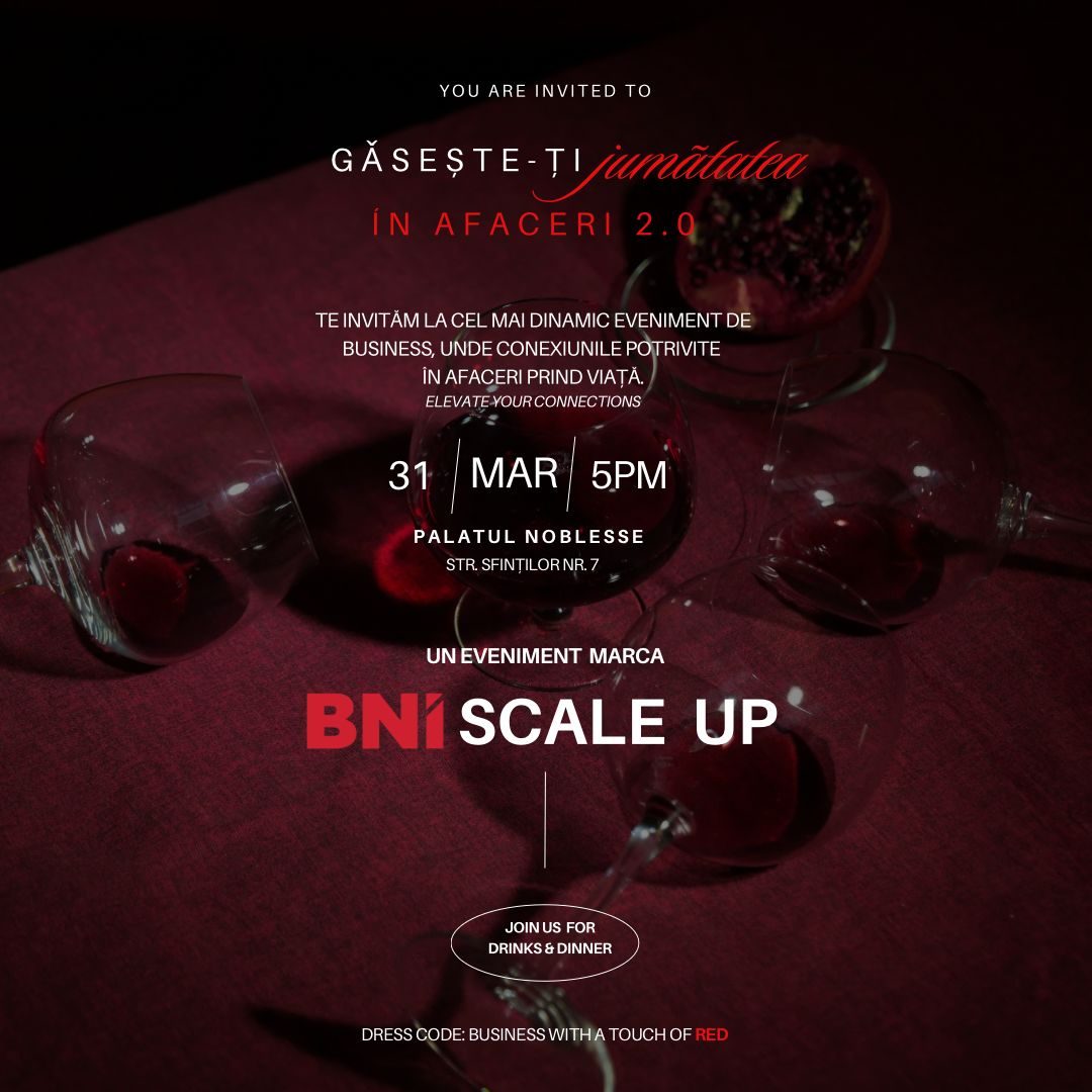 Găsește-ți jumătatea în afaceri 2.0 – un eveniment de networking care redefinește conexiunile la Palatul Noblesse