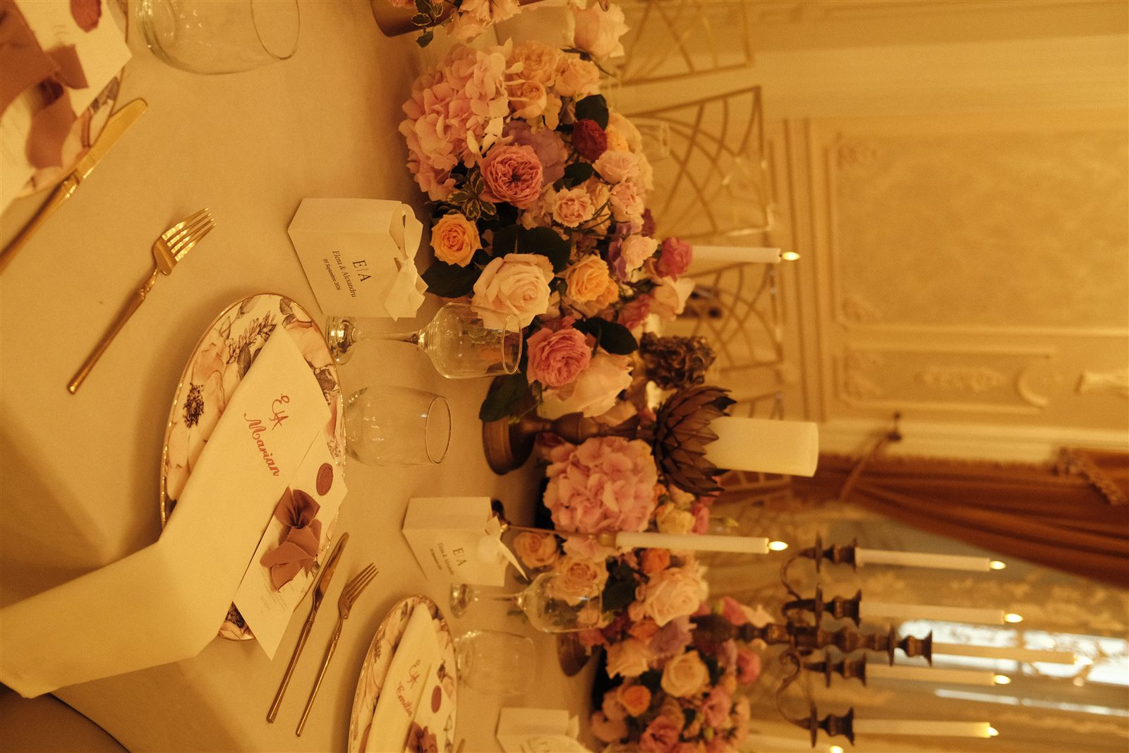Detalii de decor de masa pentru cununie la Palatul Noblesse