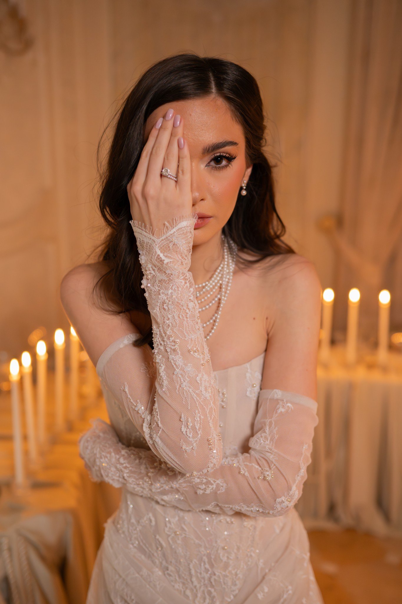 Mireasa emotie manusi boudoir nunta palat la Palatul Noblesse