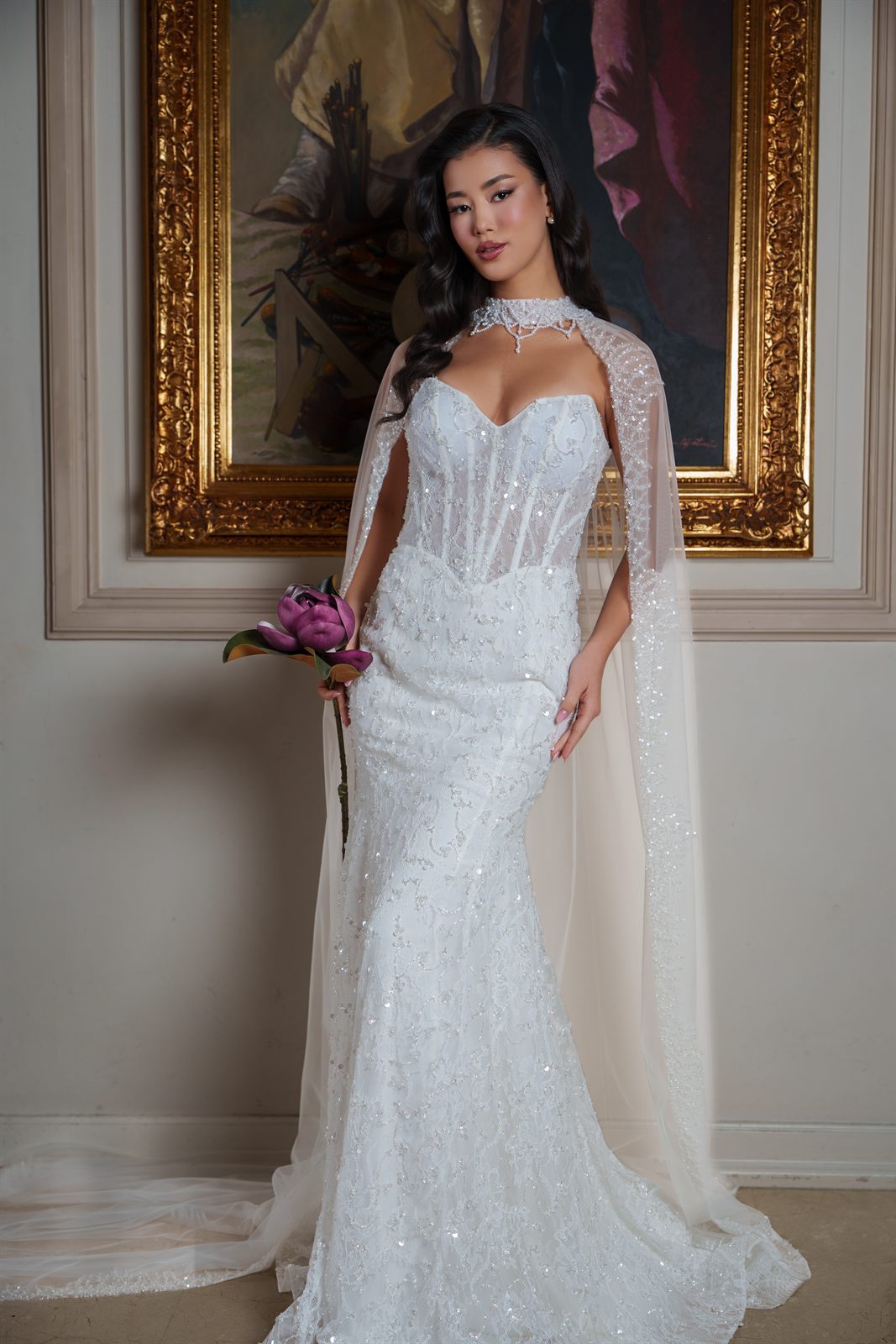 Rochie de mireasă Aura Radu — ședință foto editorială la Palatul Noblesse, București (cadru 7)