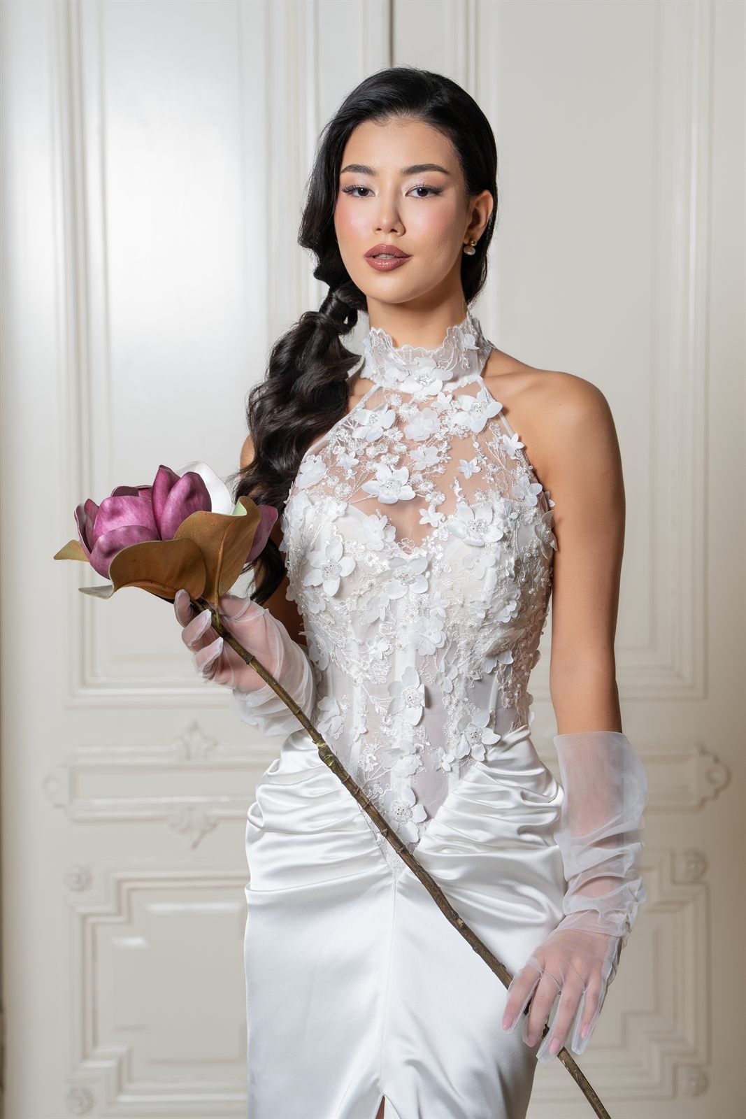 Rochie de mireasă Aura Radu — ședință foto editorială la Palatul Noblesse, București (cadru 12)