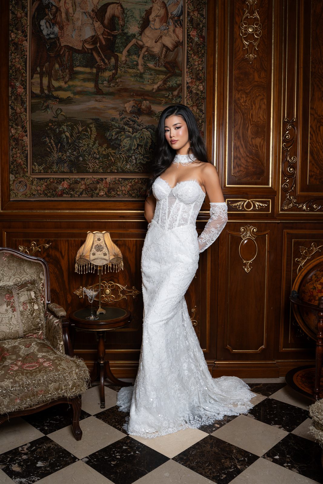 Rochie de mireasă Aura Radu — ședință foto editorială la Palatul Noblesse, București (cadru 23)