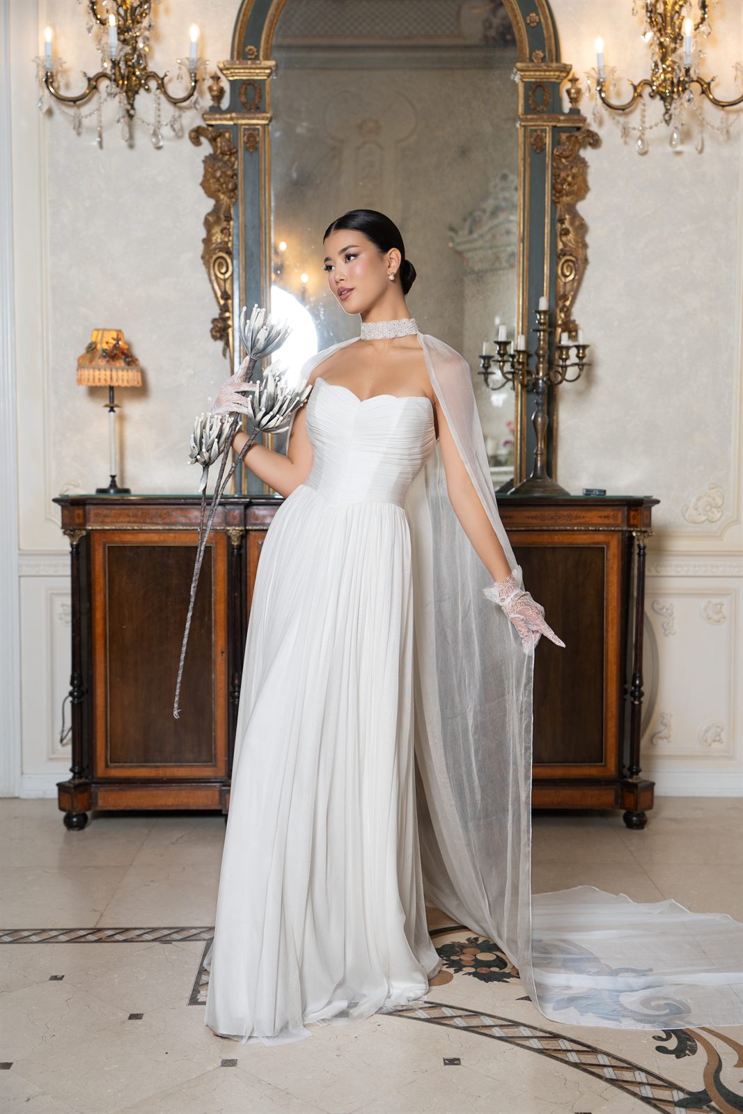 Rochie de mireasă Aura Radu — ședință foto editorială la Palatul Noblesse, București (cadru 29)