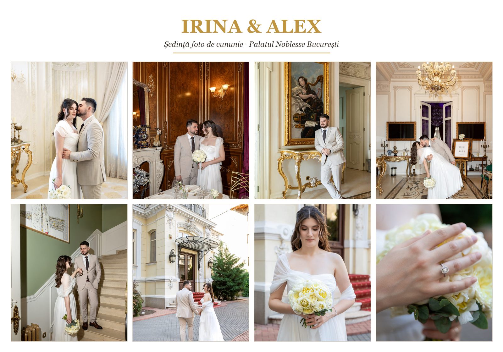 Moodboard ședință foto de cununie Irina & Alex — Palatul Noblesse București