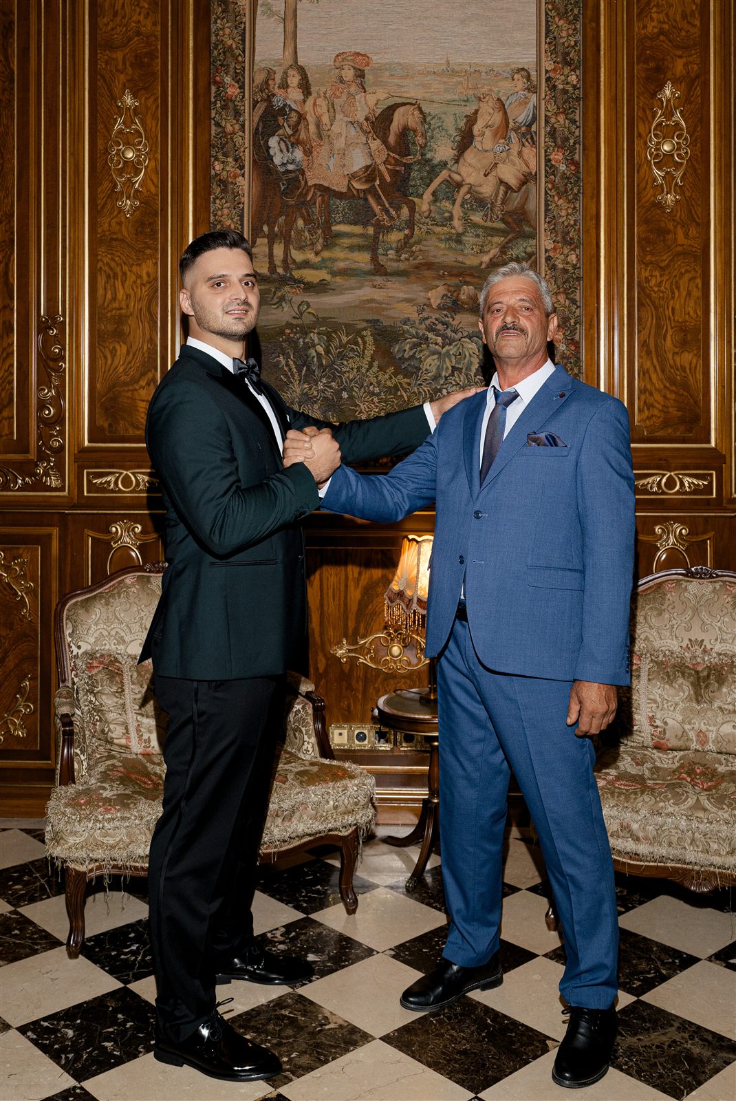 Mirele si tatal sau la getting ready-ul de la Palatul Noblesse
