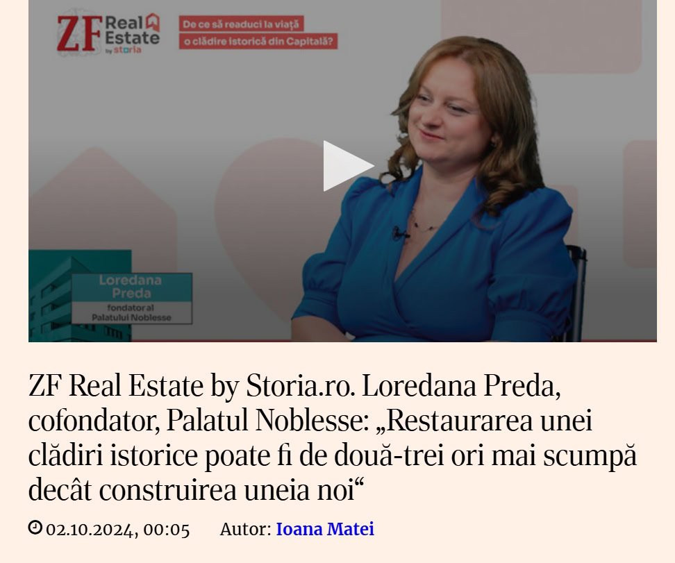 Interviu – ZF Real Estate by Storia.ro